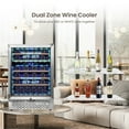 thumbnail image 4 of Wine Cooler Refrigerator 51 Bottles Compressor Dual Zone Built-in or Freestanding Fridge with Seamless Stainless Steel & Triple-Layer Tempered Reversible Glass Door and Temperature Memory Function, 4 of 7