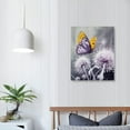 thumbnail image 3 of COMIO  Lavender Dandelion Canvas Wall Art Abstract Wish Flower Butterfly Picture Stretched and Framed for Bathroom Bedroom Kitchen Wall Decor Ready to Hang, 3 of 4