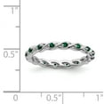 thumbnail image 5 of Created Emerald Sterling Silver Ring, 5 of 5