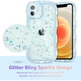 thumbnail image 2 of for iPhone 11 Case 6.1",Cute Curly Wave Case with Star Glitter,Clear Shiny Bling Soft TPU Shockproof Phone Protecive Case for Women Girls-Blue, 2 of 9