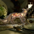 thumbnail image 4 of Crafts Animal Hollowed Ornaments Led Light Diy Wooden Fox Statue Desktop Decor, 4 of 4