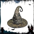thumbnail image 4 of Sombrero de bruja para disfraz de Halloween, sombrero de cosplay, accesorios para disfraces y utilería para el escenario. Oro, 4 of 8