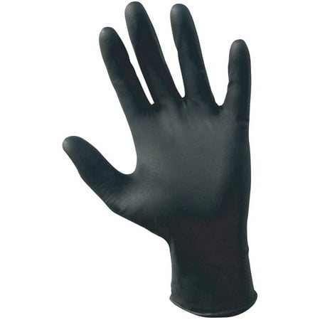 

SAS Safety 66518 Raven Powder-Free Disposable Black Nitrile 6 Mil Gloves Large 100 Gloves by Weight
