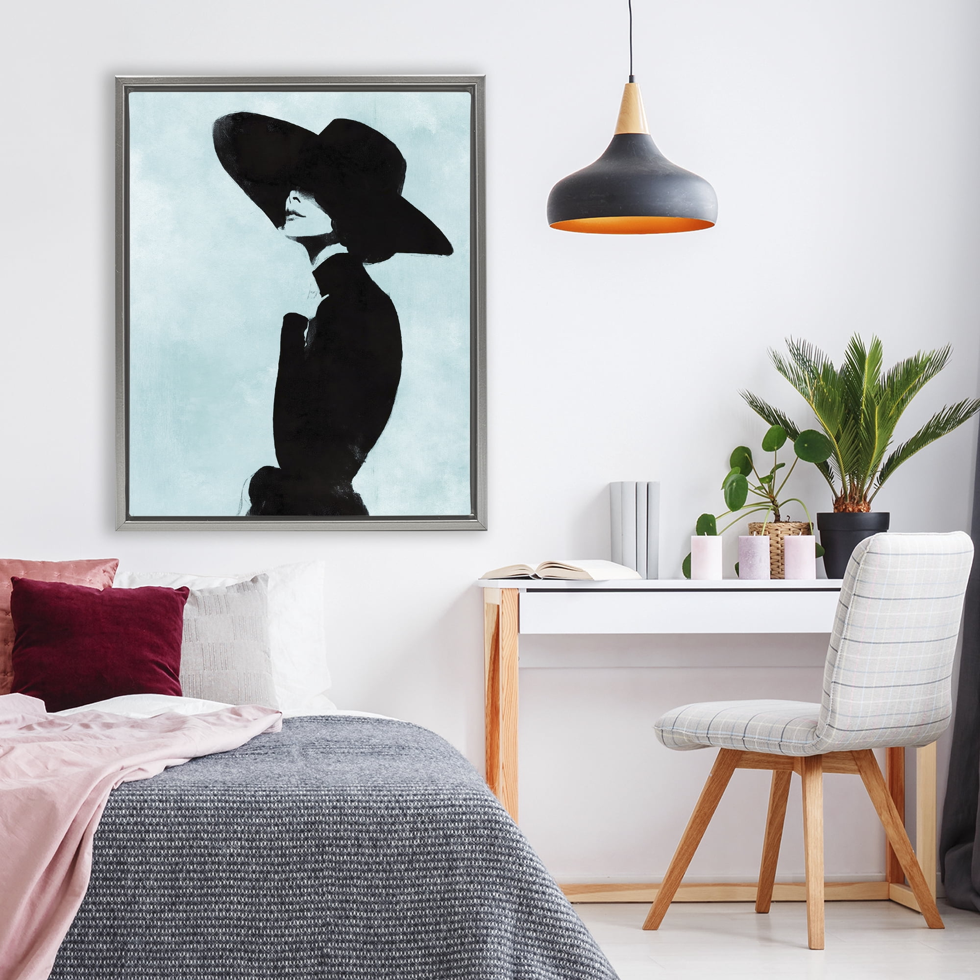 Stupell Industries Eclipse In Black Gray Framed Floater Canvas Wall Art, design by Svetlana Aleynikova