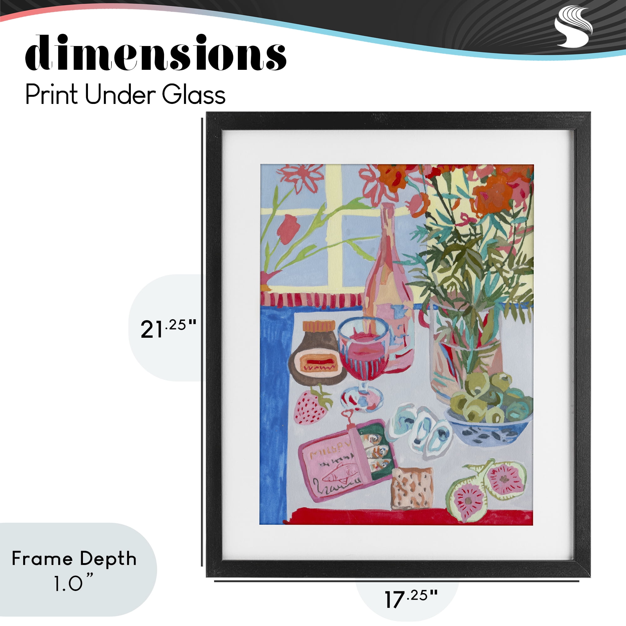 Stupell Industries Red & Blue Table Setting Black Framed Print Under Glass, design by Melissa Wang