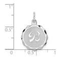 thumbnail image 2 of 925 Sterling Silver Solid Polished back Brocaded Letter Name Personalized Monogram Initial B Charm 22x16mm Wide Pendant, 2 of 2