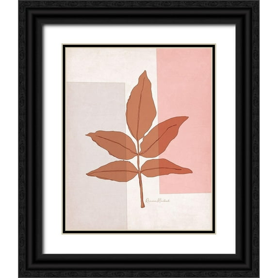 Murdock, Ramona 15x18 Black Ornate Wood Framed with Double Matting Museum Art Print Titled - Leaf Set I