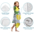 thumbnail image 7 of Yellow Lemon Fruit Tiles Blue Pattern Hooded Bath Towel，50"x30" for Ages 3 To 12 Kids, Quick Dry Lightweight Soft Microfiber Hood Beach Towel Cover Up for Kids, 7 of 7