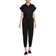 thumbnail image 2 of No Boundaries Juniors’ Button-Front Jumpsuit, 2 of 5
