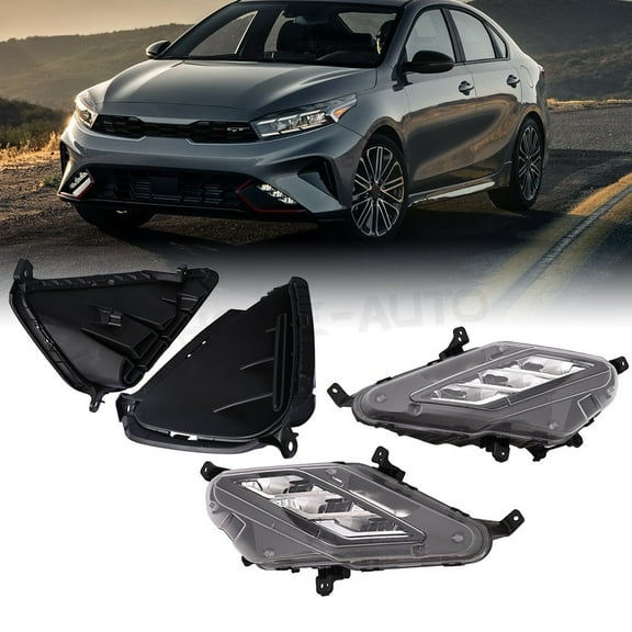 Led Fog Lights Fits For Kia Forte 2022-2023 Left & Right Fog Lamps With Cover Bezels
