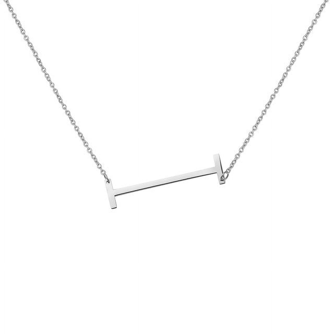 Personalized Initial Letter Necklace with Custom Engraving - Custom Initial Necklace - Oversized Letter Necklace - Sideways Initial Necklace for Women - Gift for Her - Jewelry Gift Set