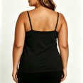 thumbnail image 7 of Women Plus Size Built-in Bra Tank Tops Camisole V-Neck, Adjustable Strap, Breathable Cotton Cami Shirts, Workout, Daily, Going Out, Casual, Yoga, Gym Black-A XXXL(XXXL), 7 of 7