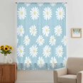 thumbnail image 3 of White Teal Daisy Sheer Curtains 45 Inches Long, Spring Summer Floral Farmhouse Light Filering Curtains, Breathable Simi Curtain Privacy Drapes for Kitchen Bathroom Lightweight Small Window Treatment, 3 of 9