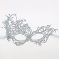 thumbnail image 2 of 2025 Femmes Maquillage Danse Protection Visage Peint avec Poudre d'Or Demi-Visage Carnaval Fête Protection Visage, 2 of 3