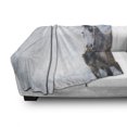 thumbnail image 3 of Country Soft Flannel Fleece Throw Blanket, Grey Horse on Winter Landscape Snowfall in Wilderness Royal Animal Nature, Cozy Plush for Indoor and Outdoor Use, 50" x 70", White Brown, by Ambesonne, 3 of 6