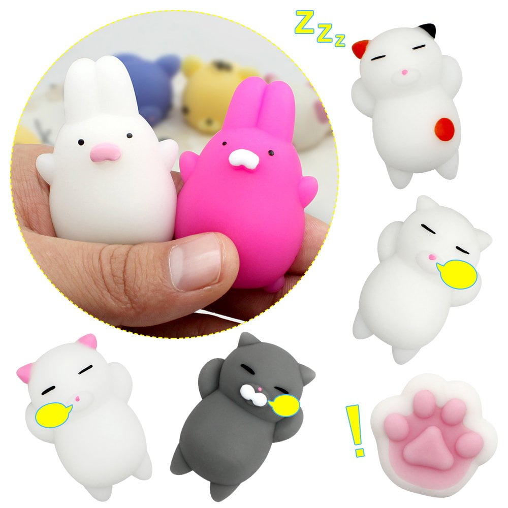 Mini Animal Squishies, 36 Pack Kawaii Cute Soft Squishy Cat Animals Toys,  Mochi Squeeze Stress Relief Toy, Phone Squish, Party Favors, Random 