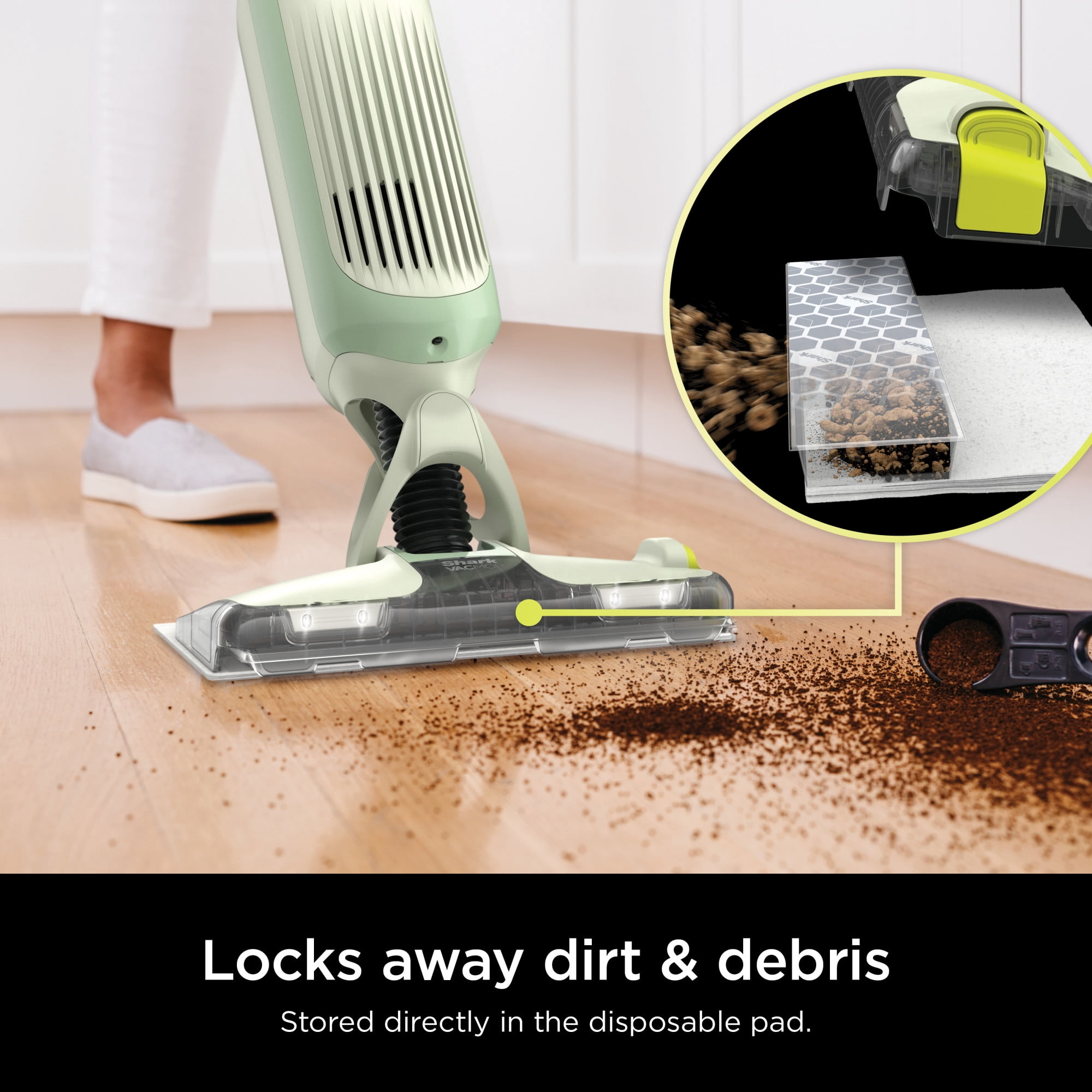 Shark VACMOP Cordless Hard Floor Vacuum Mop, Cordless, Suction & Spray Mopping, On-Demand Spray, VM252GN