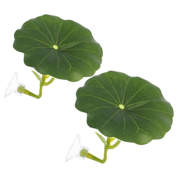 SEWCHICS 2-Pack Detachable Betta Fish Leaf Hammocks Green Artificial Lotus Aquarium Decor Accessories