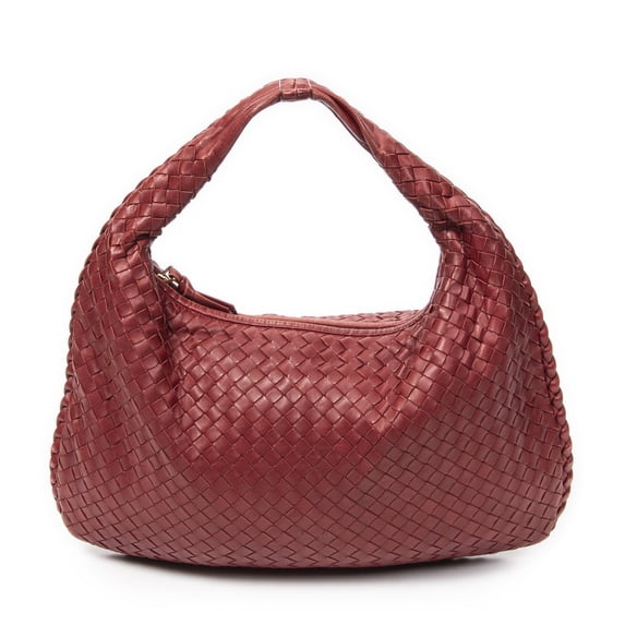 Pre-Owned Bottega Veneta Red Veneta Hobo Shoulder Bag Intrecciato Leather