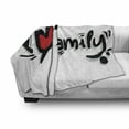 thumbnail image 3 of Family Soft Flannel Fleece Throw Blanket, I Heart Family Writing Pictogram Style Artwork with Dots Happiness, Cozy Plush for Indoor and Outdoor Use, 70" x 90", Black Red White, by Ambesonne, 3 of 6