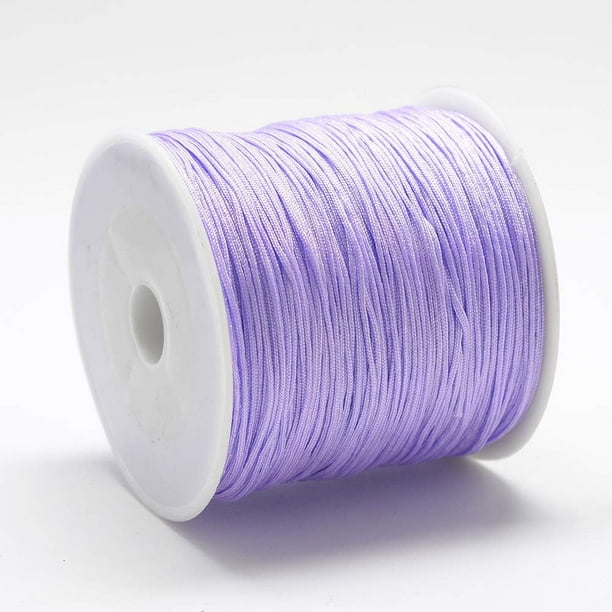 1 rollo de hilo de nailon para nudos chinos, color ciruela, 0,8 mm, 109,36 yardas (100 m)/rollo.