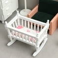 thumbnail image 5 of BJBSJSZ Adult Decorations 1:12 Dollhouse Miniature Wooden Crib Baby Doll Cradle Bed for Dollhouse Room , DIY Scene Doll Home Furniture Craft Accessoreis, 5 of 8