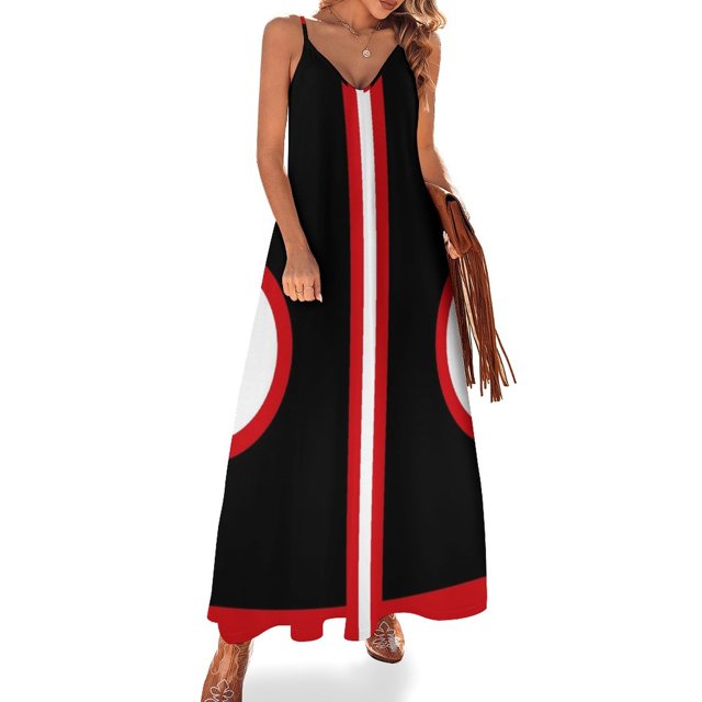 Vestido sin mangas en blanco y negro y rojo de los años sesenta, vestidos de noche para mujer, vestidos de noche, atuendos para festivales para mujer