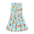 thumbnail image 4 of Yuyamidu Capybara Tank Sundress Strawberry Round Neck Skater Dress for Girls 3-4Y Summer/Spring Teens Sleeveless Princess Dresses Casual Midi Dress, Blue, 4 of 6