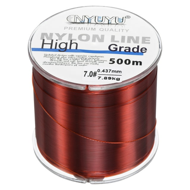 Uxcell Ligne de Pêche en Nylon Monofilament Enduit de Fluorocarbone 547Yard 17Lb Rouge Vin