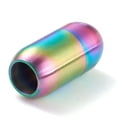 thumbnail image 3 of 20pc Ion Plating(IP) 304 Stainless Steel Magnetic Clasps with Glue-in Ends Column Rainbow Color 19x10mm Hole: 6mm, 3 of 5