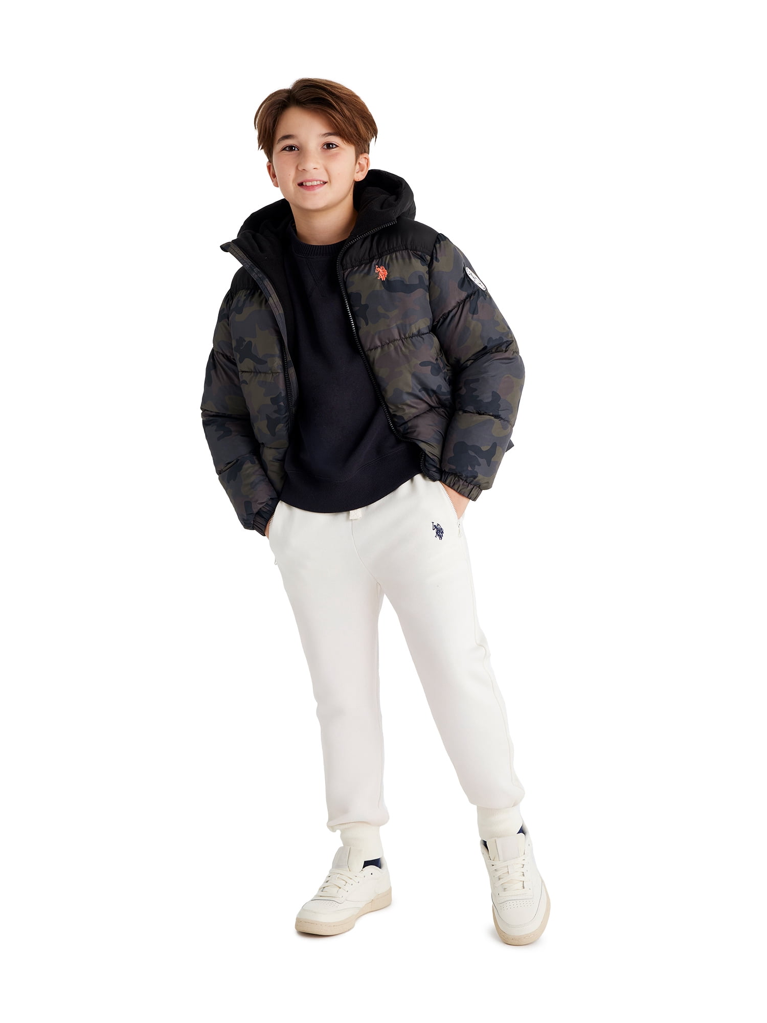 U.S Polo Assn. Boys Colorblock Puffer Jacket, Sizes 4-18
