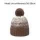 thumbnail image 2 of Gorro de invierno con puños suaves, pompón, rayas, tejido, calavera, gorro de esquí holgado, gorro de lana de mezcla de colores degradados, 2 of 5