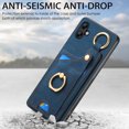 thumbnail image 4 of Wallet Case Compatible with Samsung Galaxy A04e with Card Holder, 360° Rotation Finger Ring Stand PU Leather Cover Drop Protection with Magnetic Snap Case Cover for Galaxy A04e - Blue, 4 of 8