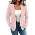 thumbnail image 5 of MaFYtyTPR Women's Open Front Cardigan Sweater Ribbed Knit Casual Tops Fall Winter Warm Long Sleeve Kintted Coats with Pockets 01-Pink XL, 5 of 6
