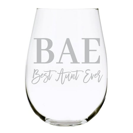 

BAE- Best Aunt Ever stemless wine glass gift for Aunts