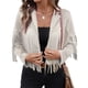 thumbnail image 2 of Chaquetas de Mujer de Piel Sintética de Ante con Flecos y Forro. Abrigos Cortos con Flecos. Imprescindibles de de Otoño. Beige M, 2 of 10