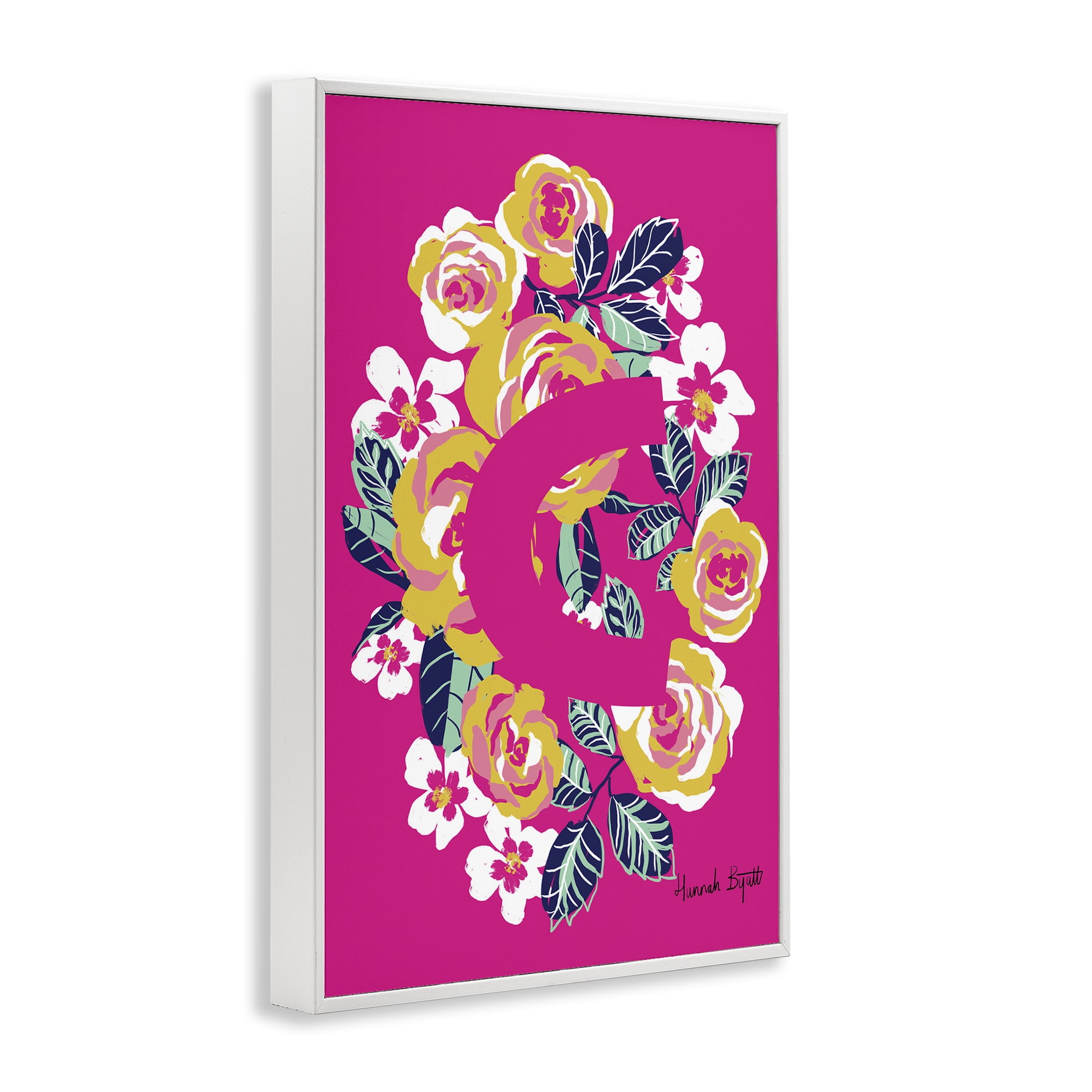 Stupell Industries Floral Bloom Letter C Botanical & Floral Painting White Framed Art Print Wall Art, 20 x 30