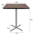thumbnail image 5 of Hampden Furnishings Bennet Collection Steel Frame 36" Square Top, X Base, 42" Height, Cafe Table Grey Frame/Mahogany Top, 5 of 5