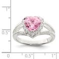 thumbnail image 2 of 925 Sterling Silver Pink Cubic Zirconia Heart Ring, 2 of 2
