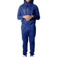 thumbnail image 1 of Daeful Hoodies Sweatsuit Hooded Sweatshirts+Pant Outfits Two Pieces Jogger Sets Men Regular Fit Casual Zipper Tracksuit Set Blue XL, 1 of 3