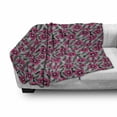thumbnail image 3 of Luau Soft Flannel Fleece Throw Blanket, Hibiscus Petals over Minimalist Style Leaves Botanical Floral Design, Cozy Plush for Indoor and Outdoor Use, 60" x 80", Pink Black and White, by Ambesonne, 3 of 6