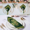 thumbnail image 2 of Cloth Napkins Set of 2 - 20x20 Inches, Saint Patrick's Day Washable Reusable Table Napkins, Boho Green Golden Leaves Ethnic Motifs Soft & Absortbent Dining Napkin for Party Wedding Hotel Restaurant, 2 of 8