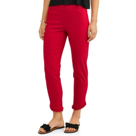 Leopard Heart Pants - Women's Luxury Ankle Ruffle Hem Pants