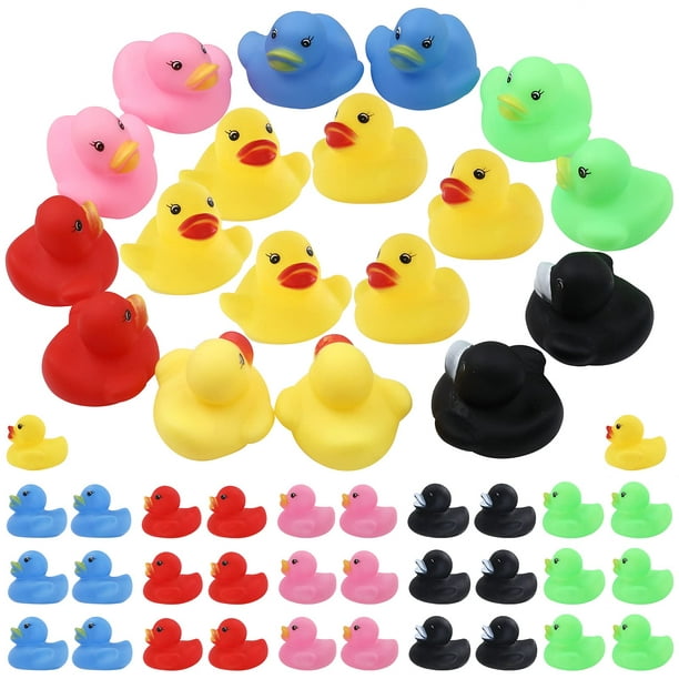 50 Pack Multicolor Mini Rubber Ducky Float Ducks Baby Bath Toy, Great for  Jeep Ducking, Shower, Birthday Party, Carnival Game Gift(1.6 L x 1.5 W x  1.4 H. 6 Colors) 
