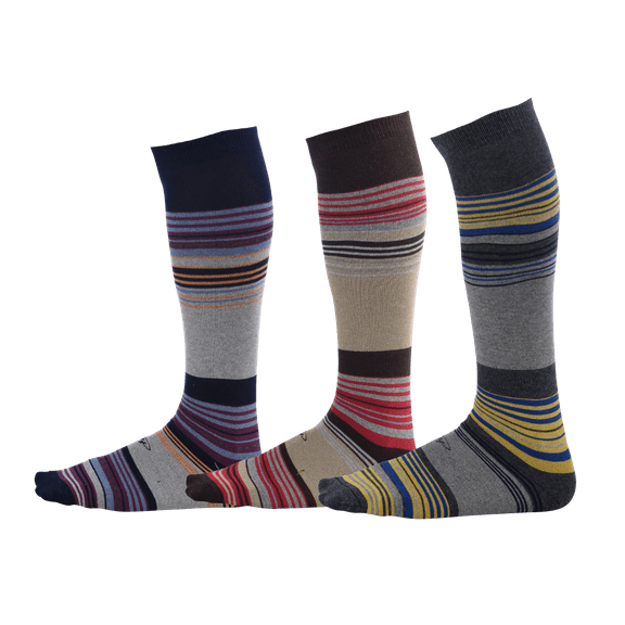 Pierre Henry Over the Calf Socks for Men (3 pairs) | Cotton Over the Calf Dress Socks