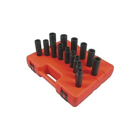 

Sunex Tools 2672 15 Piece- 1/2 Inch Drive 12 Point Deep Impact Socket Set 10-24mm