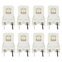 Uxcell T8  Lamp Holder, 8pcs Non-shunted Tombstone Light Socket G13 Base with Wires for LED Fluorescent Tube, White