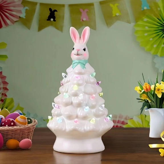 Resin Easter Bunny Night Light Perfect Easter Decoration Easter Rabbit Night Light Wall Easter Egg Carrot Lamp Easter Campfire Nightlight for Bedroom Bathroom Kitchen Home Decor, (Battery)