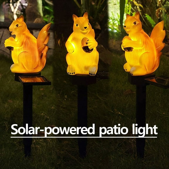Bfogop Solar Garden Lights, Outdoor Decor - Solar Squirrel Stake Lights, Colorful LED, IP65 Waterproof, for Yard, Patio, Garden, Lawn Decoration