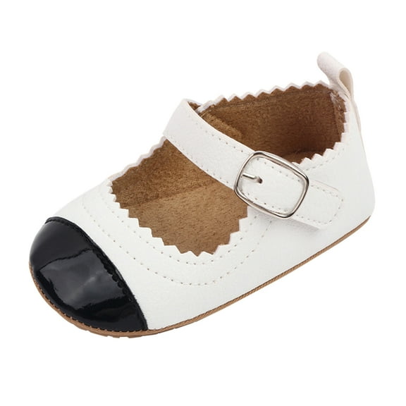 EnJoCho Baby Kids Girls Dress Shoes Toddler Girls Patchwork Princess Wedding Party Dress Shoes Rubber Sole Crib Shoes for First Walking Ballet Shoes Girls Dress Shoes